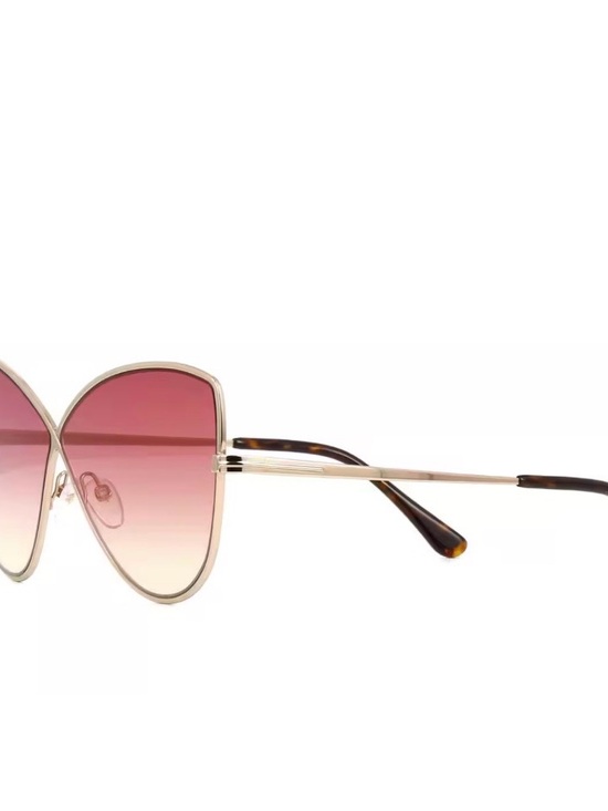 TOM FORD ELISE-02 TF569 28T Sunglasses Rose Gold Cat-Eye Pink Gradient Italy